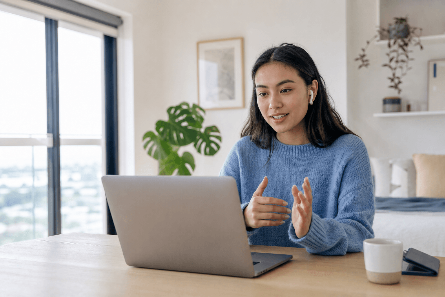 Student joining a guidance conversation from home